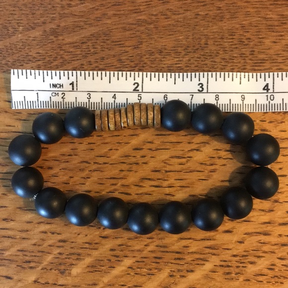 Gents Onyx & Wood Bracelet - Picture 4 of 6